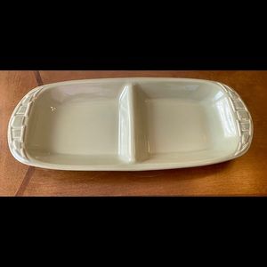 Longaberger pottery Sage Divided Serving Plate